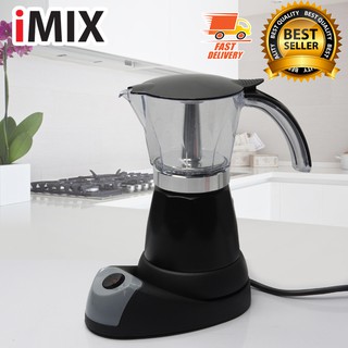 I-MIX Moka Pot หม้อต้มกาแฟสด ไฟฟ้า มอคค่าพอท ไฟฟ้า สำหรับ 6 cup สีดำ