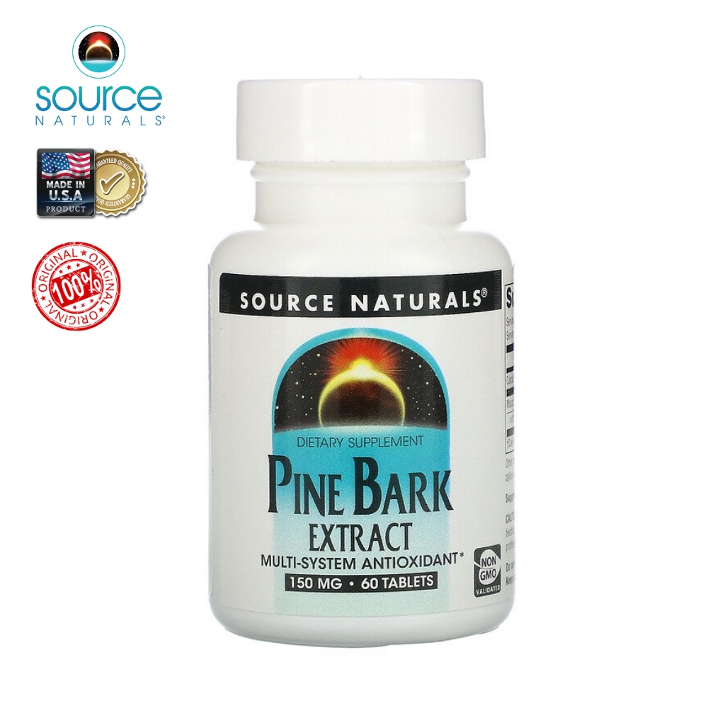 ภาพหน้าปกสินค้าSource Naturals, Pine Bark Extract 150 mg สารสกัดจากเปลือกสน (60 เม็ด) จากร้าน authenticofficialstore บน Shopee