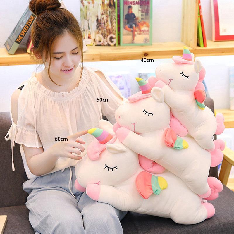 ของเล่นตุ๊กตายูนิคอร์นสีชมพูสีขาว-60-ซม