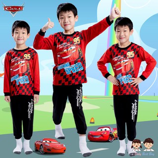 ชุดนอนเด็กผู้ชาย Disney Cars เสื้อแขนยาวสีแดง กางเกงขายาว สุดเท่ห์ ลิขสิทธิ์แท้ (สำหรับเด็กอายุ 3-8 ปี )