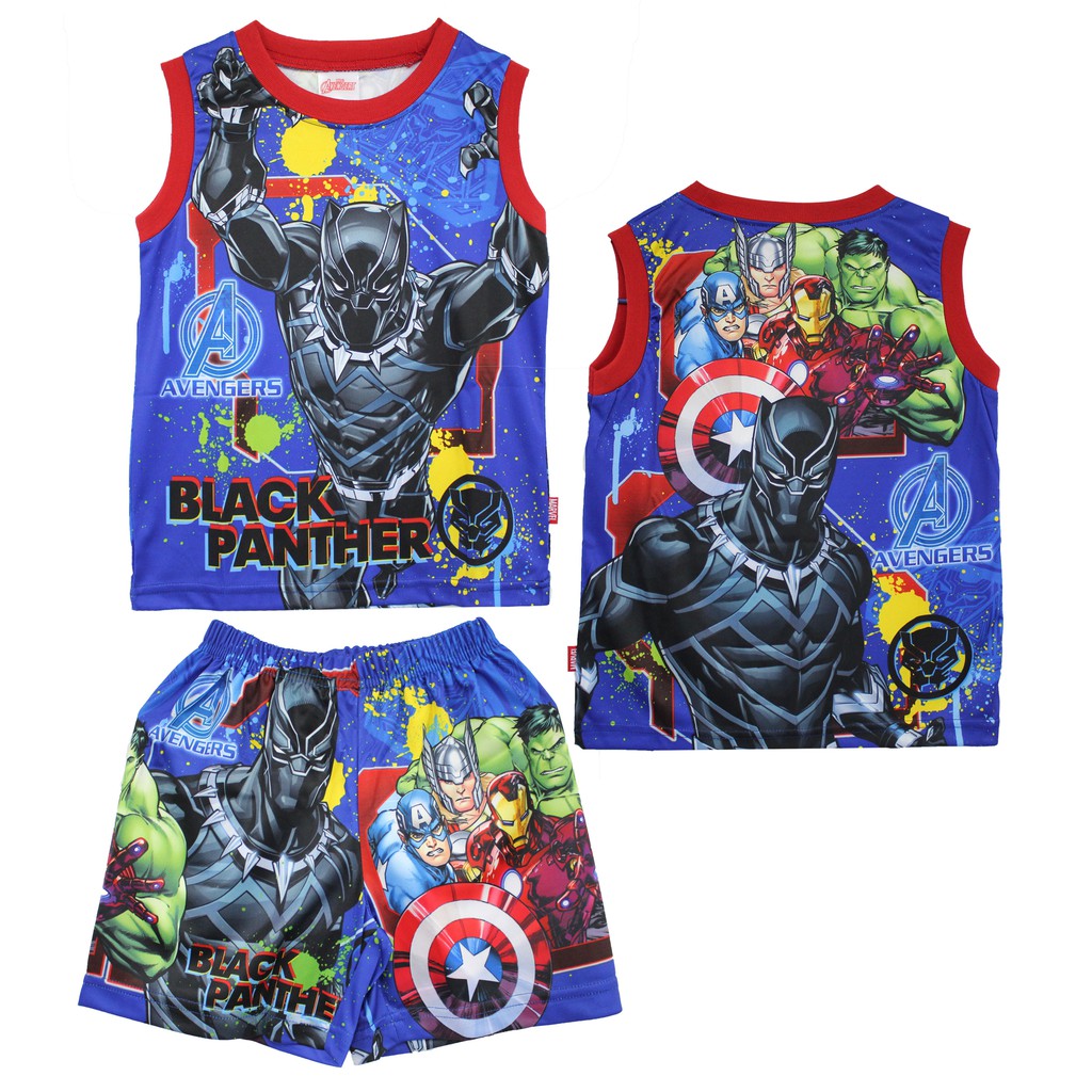 เสื้อผ้าเด็กลิขสิทธิ์แท้พร้อมส่ง-เด็กเล็ก-เด็กโต-เด็กผู้ชาย-ผู้หญิง-black-panther-เสื้อเด็กผ้ามัน-avengers-dma243-12