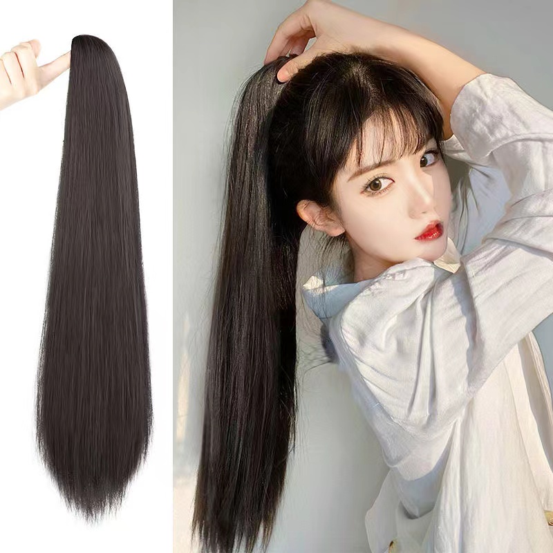 พร้อมส่ง-แฮร์พีช-หางม้า-สไตล์เกาหลี-ผมยาวตรง-45cm-สไตล์กิ๊บ