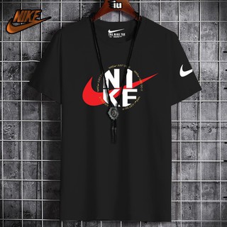 Nike Tshirt แฟชั่นเสื้อยืดสําหรับผู้ชายผ้าฝ้ายสั้นพิมพ์ท็อปส์ซูคู่แขนกุดวัยรุ่น 7vUo hbz