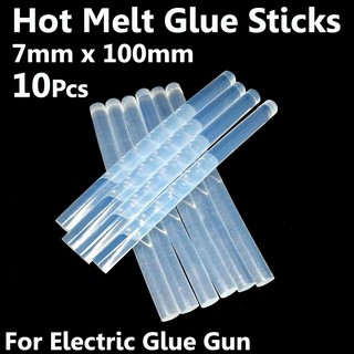 กาวแท่ง 10Pcs/Set 7mm x 100mm Hot Melt Glue Sticks For Electric Glue Gun Craft Album Repair Tools For Accessories