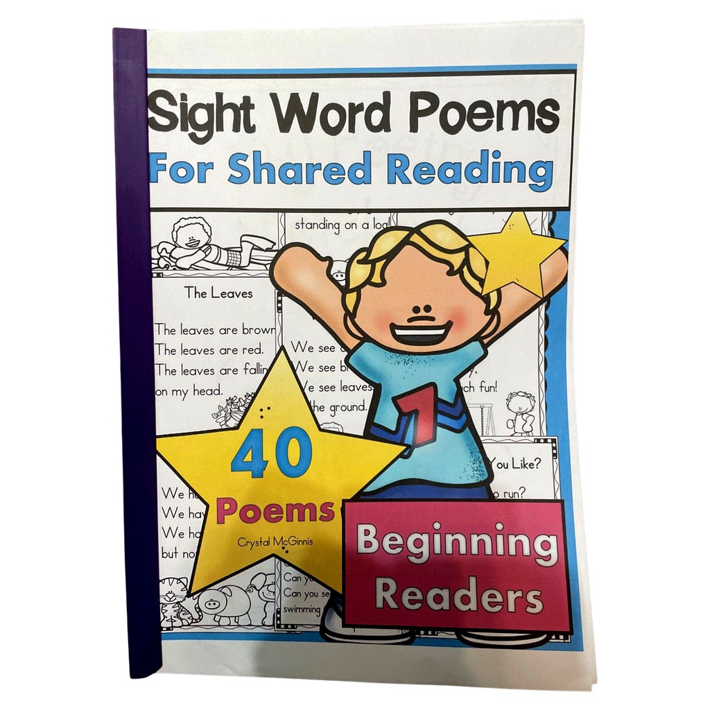 พร้อมส่ง-worksheet-หัดอ่านภาษาอังกฤษ-สำหรับเด็ก-สำหรับผู้เริ่มต้น-sight-words-poems-ชุดละ-1-เล่ม-40-บทความ