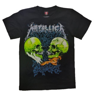 เสื้อยืดสีดำอินเทรนด์เสื้อวง Metallica T-Shirt Rock เสื้อยืดวงร็อค เสื้อวงเมทัลลิกาS M L   XL  XXL