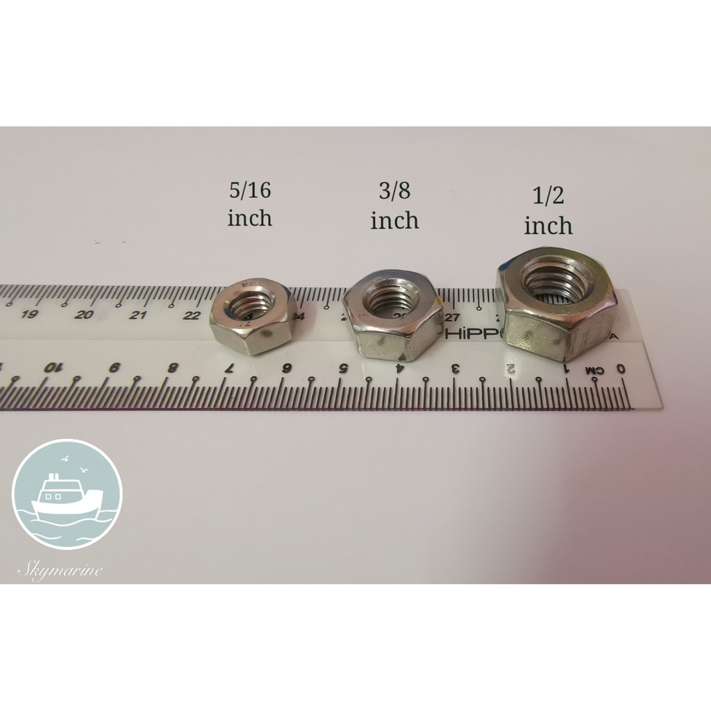 Dadi Per Meccanica E Fai Da Te Set Dadi Esagonali UNF Zincati BZP - Misure 1/4, 5/16, 3/8, 7/16, 1/2, 5/8, 3/4, Acciaio Grade 1 Dadi Esagonali BZP