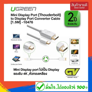 UGREEN 10476 ตัวแปลงสัญญาณภาพ Mini DisplayPort เป็น DisplayPort (สีขาว)