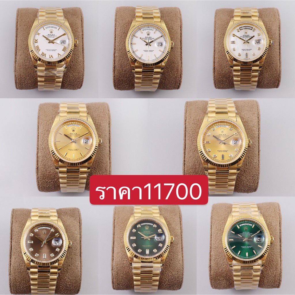 พรี-ราคา12300-rolex-day-date-36mm-ผู้หญิง-นาฬิกาแฟชั่น-ผู้ชาย-m128238-นาฬิกาแบรนด์เนม-เงิน-แ