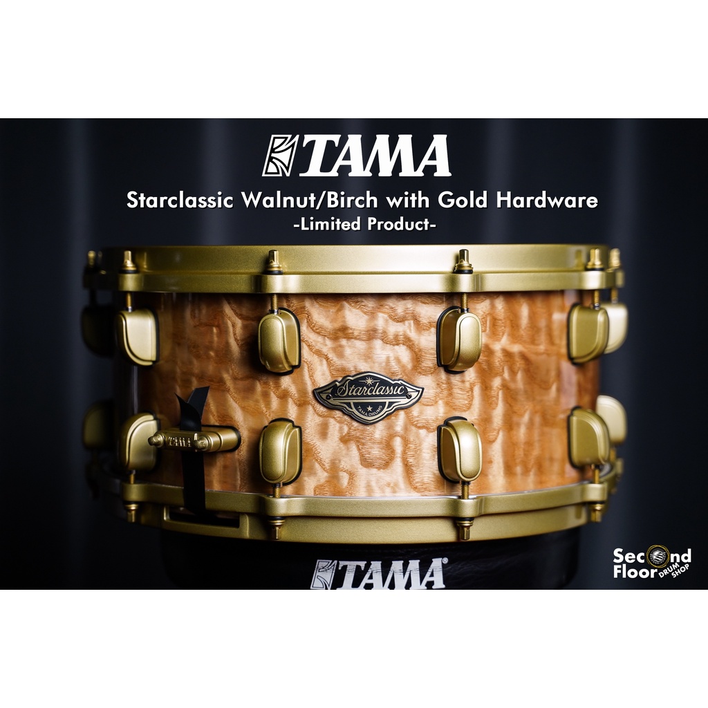 กลองสแนร์ TAMA Starclassic Walnut/Birch With Gold Hardware LimitedEdition Shopee Thailand