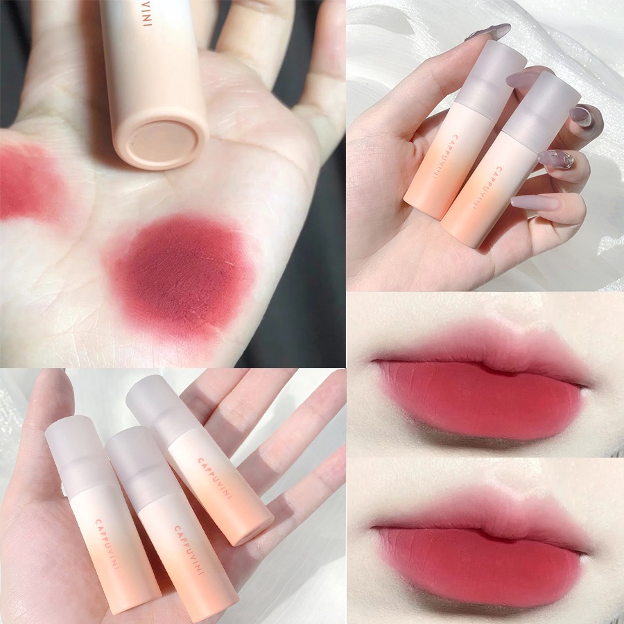 cappuvini-ลิปสติกลิปกลอสเนื้อmatte-ติดนานกันน้ํา-ลิปจีน-ลิปสติกเซต-lipstick-ลิป-ลิปสติก-ลิปลอก-ลิปจิ๋ว-ลิปแมท-ลิปทินท์-ลิปติก-ลิปจีน-ลิปสติกเซต-lipstick-ลิปสติกกันน้ำ-ลิปติดทนนาน-ดินสอเขียนขอบปาก-ลิปเ