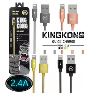 สายชาร์จ WK Kingkong แท้100% สายสปริง แข็งแรง ทนทาน  มีทั้งiPhone/Android/Type-C