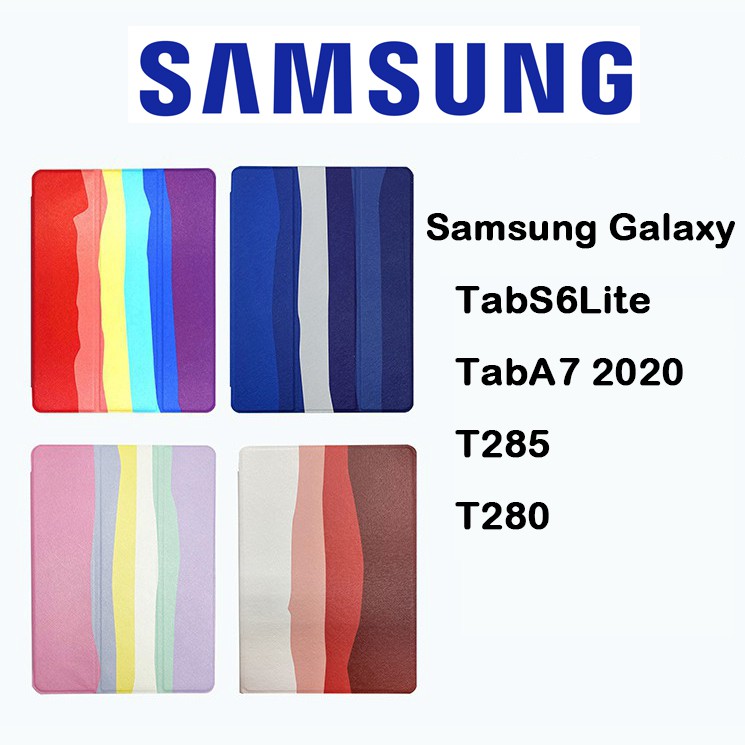 ภาพหน้าปกสินค้าเคสฝาพับ ฝาครอบป้องกัน ซัมซุง เคส สายรุ้งไล่ Samsung Galaxy TAB A7 LITE 8.7 TAB A7 2020/Tab S6 Lite/ Tab a8 2019