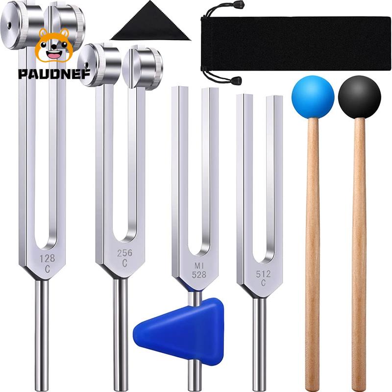 4 Pack Tuning Fork Set(128 Hz,256 Hz,512 Hz,528 Hz)with Tuning Fork COD ...