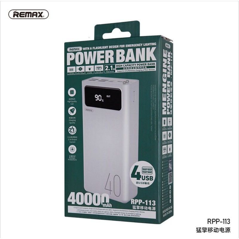 แบตสำรอง50000mah-remax-rpp-113-พาเวอร์แบงค์-ชาร์จเร็ว-แบตสำรองแท้-แบตสำรองของแท้-แบตเตอรี่สำรอง-led-การส่องแสง-powerbank