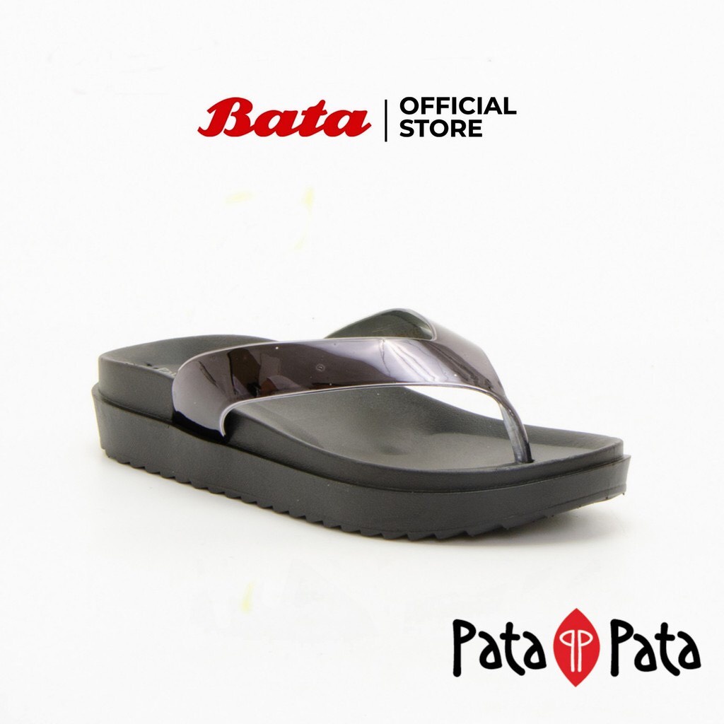 ภาพหน้าปกสินค้าBata PataPata Girls' Thong Sandals รองเท้าเล่นน้ำสงกรานต์ รองเท้าแตะลุยน้ำสงกรานต์ แบบหนีบ สำหรับผู้หญิง รุ่น Molla สีดำ 5716415