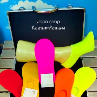 ภาพขนาดย่อของภาพหน้าปกสินค้าถุงเท้านีออน(สะท้อนแสง)ข้อซ่อน จากร้าน joposhop บน Shopee