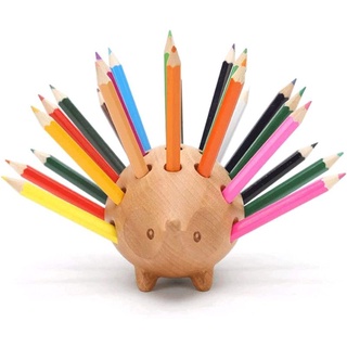 Pencil Cup Wooden Pen Holder Hedgehog Shaped minimal มินิมอล เม่น ที่เสียบดินสอ มอนเตสซอรี่ montessori Toys