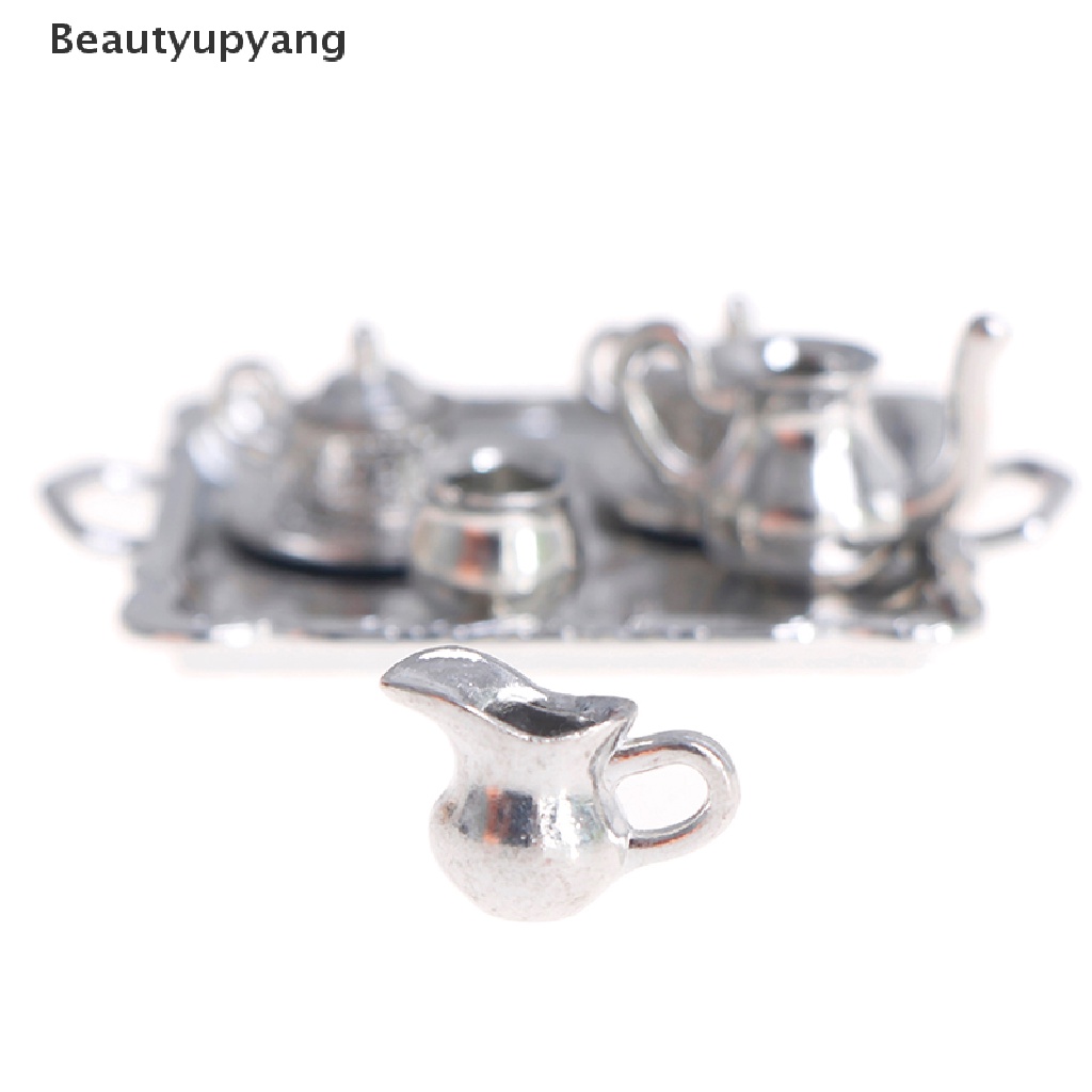 beautyupyang-ถาดกาแฟ-ชา-โลหะ-ขนาดเล็ก-1-12-สีเงิน-สําหรับตกแต่งบ้านตุ๊กตา-10-ชิ้น