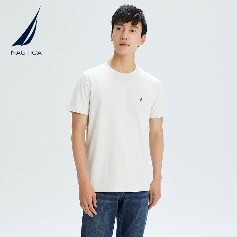 เสื้อยืดโอเวอร์ไซส์nautica-nordica-แฟชั่นผู้ชายผ้าฝ้ายหลวมแขนสั้นเสื้อยืดคอกลมs-3xl