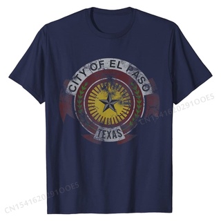 เสื้อยืดโอเวอร์ไซส์เสื้อยืดผ้าฝ้าย พิมพ์ลายธง El Paso Texas Fade Texan สไตล์วินเทจ คลาสสิก สําหรับผู้ชายS-5XL