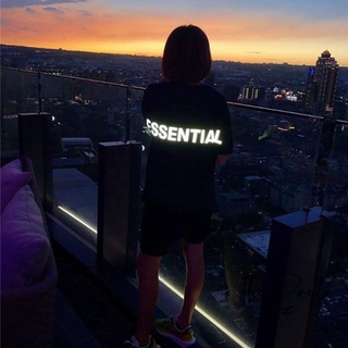 เสื้อยืดแขนสั้น พิมพ์ลาย ESSENTIALS Reflective FEAR OF GOD สไตล์สตรีท สําหรับผู้ชาย และผู้หญิง