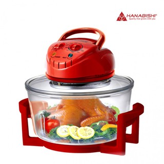 HANABISHI หม้ออบลมร้อน OVEN AO-1202 RED ฝาอบลมร้อน พร้อมโถแก้ว สีแดง ความจุ 12 ลิตร