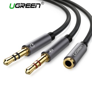 ราคาUgreen Headphone Splitter 3.5mm Female to 2 Dual 3.5mm Male Headphone Mic Audio Y Splitter Cable