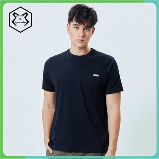 รุ่นล่าสุดสำหรับฤดูร้อนปี 2022  Unisex BASIC Cotton Pocket T-Shirt เสื้อยืดแบบมีกระเป๋า สีดำ-01