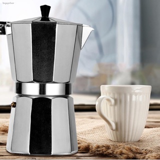 Ricco.shop หม้อต้มกาแฟ กาต้มกาแฟ เครื่องชงกาแฟ มอคค่าพอท หม้อต้มกาแฟแบบแรงดัน สำหรับ 3/6 ถ้วย 300ml