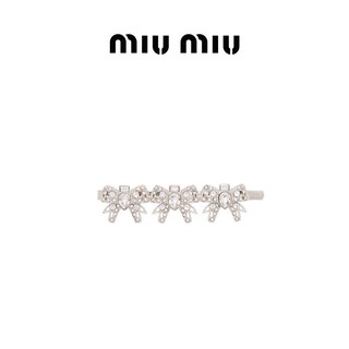 Miumiu กิ๊บติดผม ประดับโบว์ พลอยเทียม