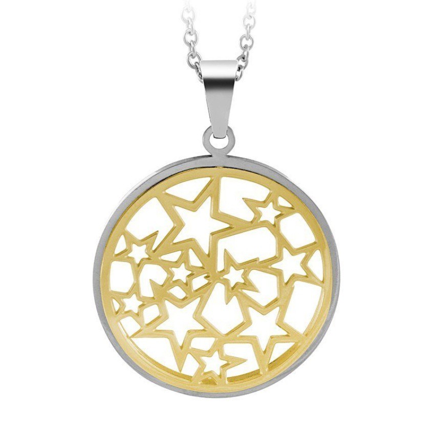 555jewelry-stainless-steel-316l-pendant-with-chain-necklace-จี้สำหรับผู้หญิง-yellow-gold-steel