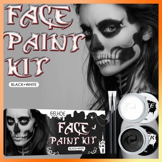 [Felice] Eelhoe Face Paint Makeup Set Halloween Black And White Body Paint Vampire Zombie Skeleton