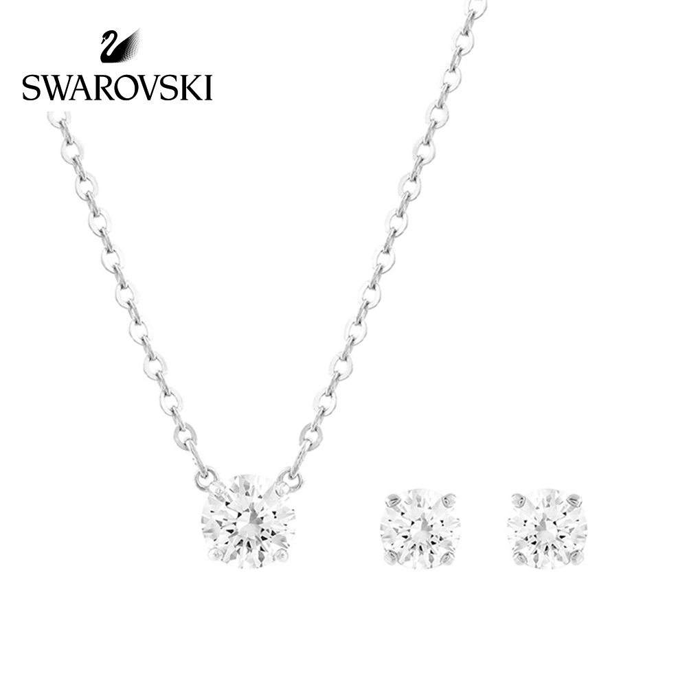 พร้อมส่ง-แท-swarovski-ชุด-attract-ชุดสร้อยคอตุ้มหูทองคำขาว-คริสตัล-แฟชั่น-5113468