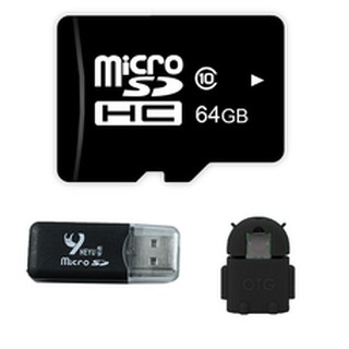 Micro SD Card 64 Gb + Heyu-Black + OTG Android Doll-Black