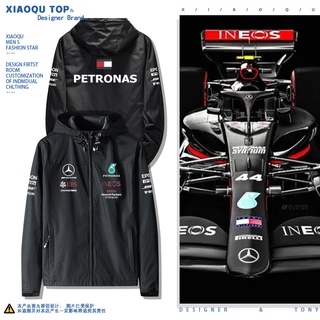 Mercedes-benz F1 เสื้อแจ็กเก็ตลําลอง ทรงหลวม เหมาะกับการขี่รถจักรยาน แฟชั่นฤดูใบไม้ร่วง และฤดูหนาว สําหรับผู้ชาย และผู้หญิง