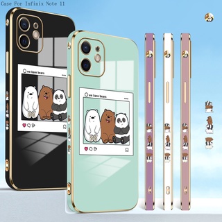 Infinix Note 12 11 11S 10 8 8i G96 G88 Pro NFC VIP X697 X692 สำหรับ Electroplating TPU Case Bears TPU เคส เคสโทรศัพท์ เคสมือถือ