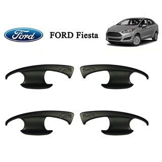 ภาพขนาดย่อของสินค้าเบ้ารองมือเปิด,เบ้ากันรอย,เบ้ามือจับประตู Ford Fiesta สีดำด้าน