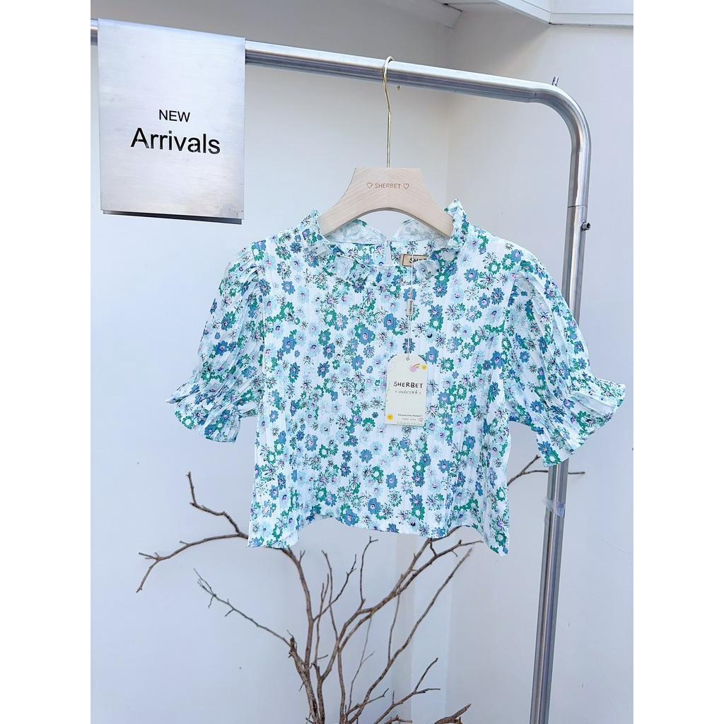 เสื้อลายดอกไม้-คอระบายแขนจั๊ม-ป้ายเฌอเบทท์-a61