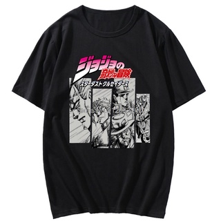 T-Shirtเสื้อยืดแขนสั้น พิมพ์ลายการ์ตูนอนิเมะ Jojo Bizarre Adventure สไตล์วินเทจ แฟชั่นสําหรับผู้ชาย และผู้หญิง S-5XL