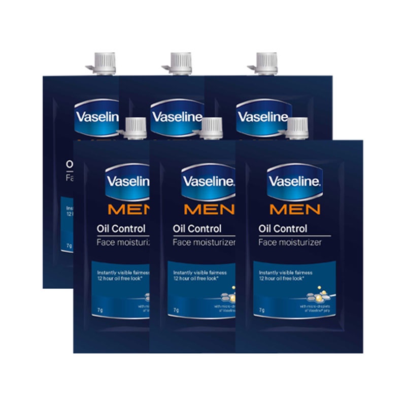 ภาพหน้าปกสินค้าVaseline Men Oil Control Blue 7 g x 6.วาสลีน เมน ออยล์ คอนโทรล เฟซ มอยส์เจอร์ไรเซอร์ 7 กรัม แพ็ค 6 ซอง จากร้าน marhabaworld บน Shopee