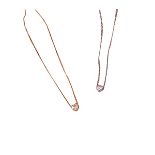 Kissmebythesun - Je t’aime necklace | สร้อยคอจี้หัวใจ ชุบทองคำขาว 14k