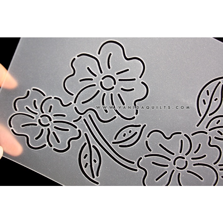 เทมเพลตวาดลายงานควิลท์-quilt-template-แบบ-i-ลายดอกไม้-สำหรับงานควิลท์-งานผ้า-งานตัดเย็บ-งานฝีมือ-diy-jia0076