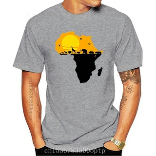 [S-5XL] เสื้อยืด พิมพ์ลายแผนที่แอฟริกา สําหรับผู้ชาย