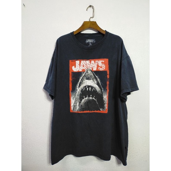 เสื้อยืดผ้าฝ้ายพิมพ์ลายขายดี-เสื้อยืด-มือสอง-ลาย-jaws-อก-48-ยาว-29