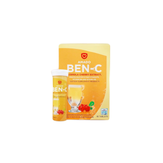 Amado Ben C อมาโด้ เบน ซี [10 เม็ด] [1 กล่อง] วิตามิน ซี เม็ดฟู่ Vitamin C