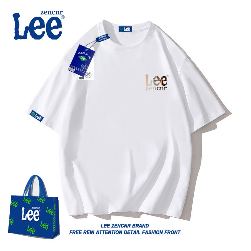 พร้อมส่ง-เสื้อยืดแขนสั้น-พิมพ์ลายตัวอักษร-lee-co-แฟชั่นสําหรับผู้ชาย-และผู้หญิง-แขนสั้น