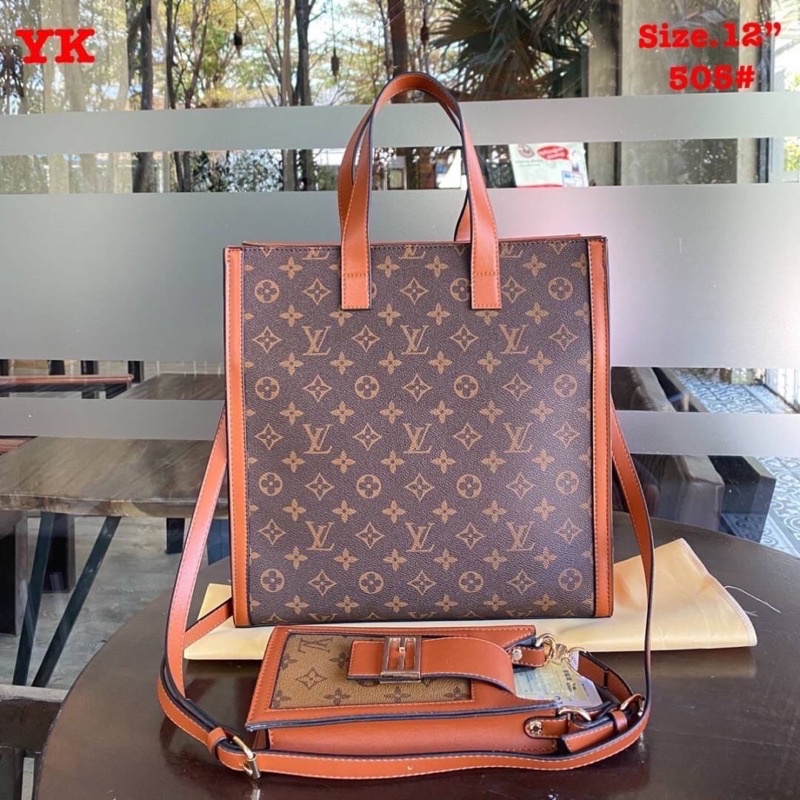 louisvuitton-กระเป๋าหลุยส์-ไซค์12-ลายหลุยส์-เซท2ใบ