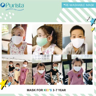 ภาพหน้าปกสินค้าผ้าปิดจมูกเด็กเล็ก(บรรจุ 2 ชิ้น) For Kid 3-7 Year (3-7 ปี)🧒🏻👦🏻เนื้อผ้าแอนตี้แบคทีเรียทั้ง 2 ด้าน ช่วยป้องกันเชื้อโรค ที่เกี่ยวข้อง