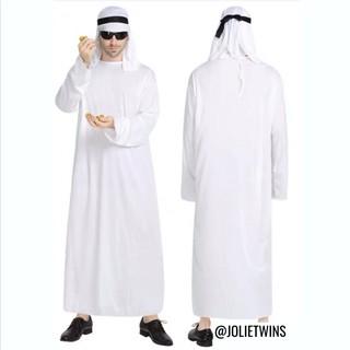 พร้อมส่ง🌈 ชุดคอสเพลย์ ชุดขาว ชุดปาร์ตี้ ชุดสีขาว ธีมขาว ชุดตะวันออกกลาง arabic white cosplay ชุดอาหรับ ชุดอาบัง 18007